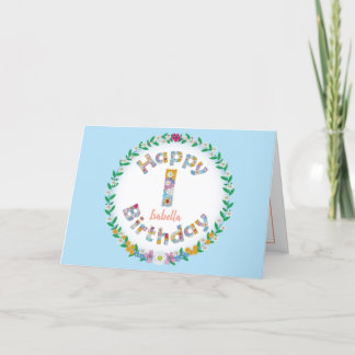BlumenbriefI monogramm Personalisierte Geburtstags Dankeskarte