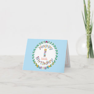 BlumenbriefI monogramm Personalisierte Geburtstags Karte
