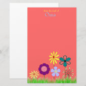 Blumenbriefpapier Briefpapier (Vorne/Hinten)