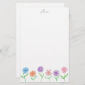 Blumenbriefpapier - personalisiert briefpapier (Vorne/Hinten)