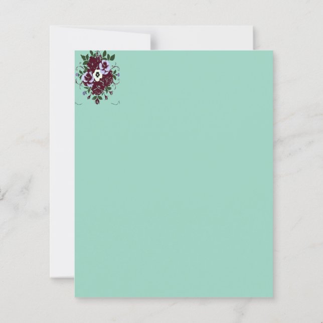 Blumenbriefpapier – Veilchenbouquet (Rückseite)