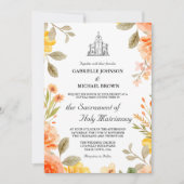 Blumenbright Orange Church Nuptial Mass Wedding Einladung (Vorderseite)