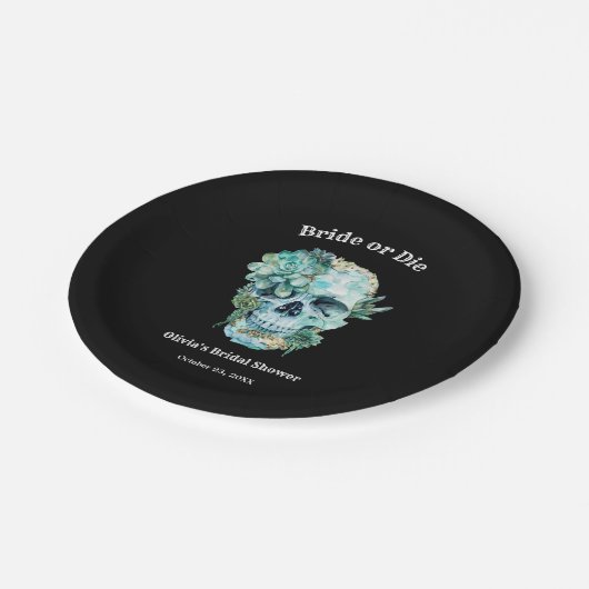 Blumenbrille oder Halloween-Brautparty Die Pappteller (Schrägansicht)