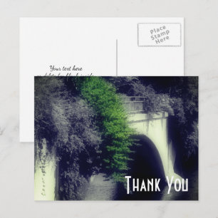Blumenbrücke Schwarz und Weiß Danke Postkarte