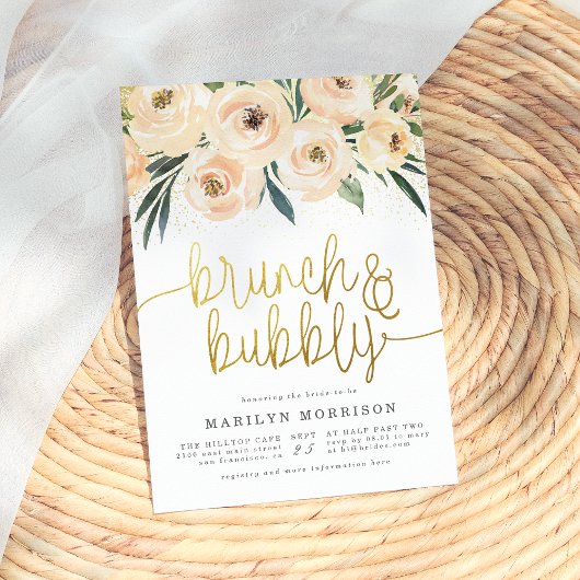 Blumenbrunch & Bubbly Brautparty Einladung