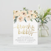 Blumenbrunch & Bubbly Brautparty Einladung (Stehend Vorderseite)