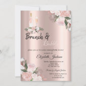 Blumenbrunch & Bubbly Brautparty Einladung (Vorderseite)