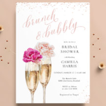 Blumenbrunch & Bubbly Bridal Dusche Einladung