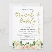 Blumenbrunch Bubbly Bridal Dusche Einladung (Vorderseite)