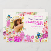 Blumenbrunch Foto Baby Abschluss Einladung (Vorne/Hinten)