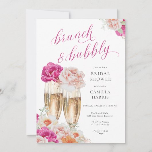 Blumenbrunch und Brautdusche Einladung (Vorderseite)