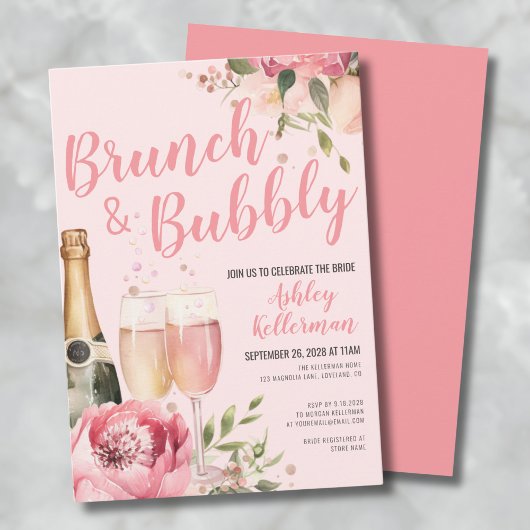 Blumenbrunch und Brautparty Einladung