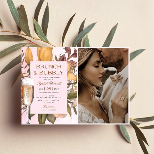 Blumenbrunch und Brautparty-Foto Einladung