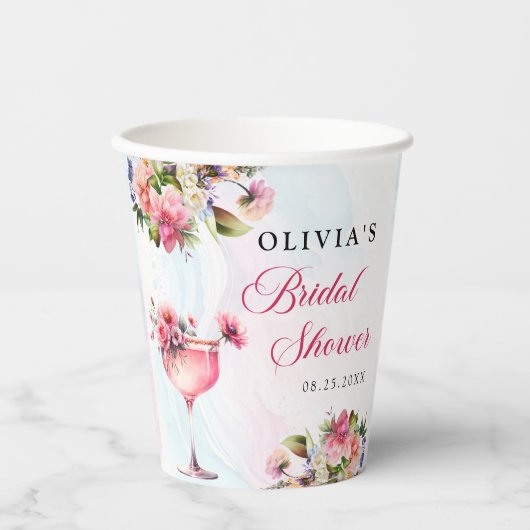 Blumenbrunch und Brautparty Pappbecher (Vorderseite)