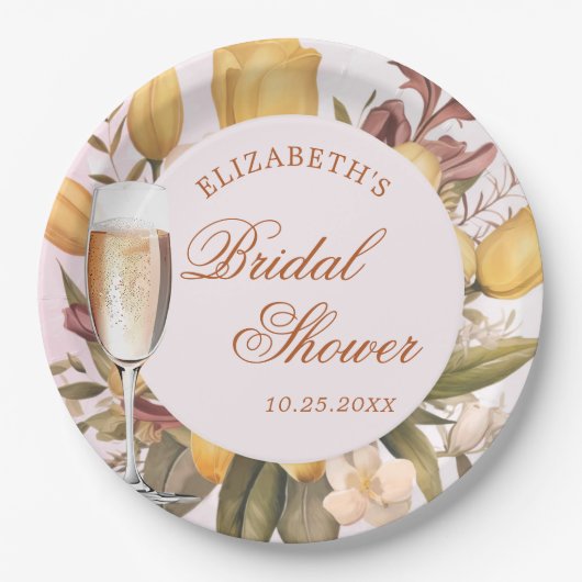 Blumenbrunch und Brautparty Pappteller (Vorderseite)