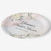 Blumenbrunch und Brautparty Pappteller (Schrägansicht)