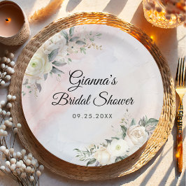 Blumenbrunch und Brautparty Pappteller