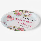 Blumenbrunch und Brautparty Pappteller (Schrägansicht)