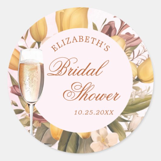 Blumenbrunch und Brautparty Runder Aufkleber (Vorderseite)