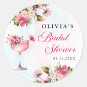 Blumenbrunch und Brautparty Runder Aufkleber (Vorderseite)