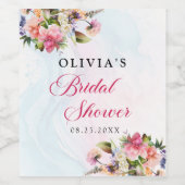 Blumenbrunch und Brautparty Weinetikett (Einzelnes Label)