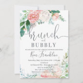 Blumenbrunch und Bubbly Bridal Dusche Einladungen (Vorderseite)