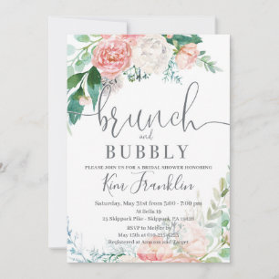 Blumenbrunch und Bubbly Bridal Dusche Einladungen