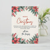 Blumenbrunches und Pinienbrunches Frohe Weihnachte Feiertagskarte (Stehend Vorderseite)