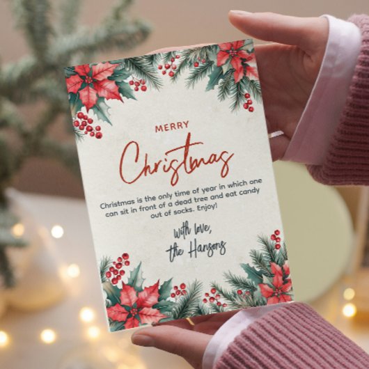 Blumenbrunches und Pinienbrunches Frohe Weihnachte Feiertagskarte