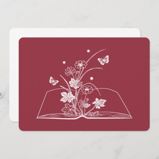 Blumenbuch Ästhetische Blume Einladung (Vorne/Hinten)