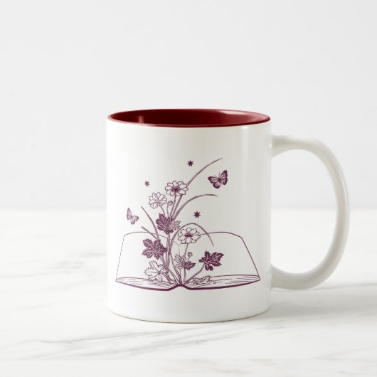 Blumenbuch Ästhetische Blume Zweifarbige Tasse (Rechts)