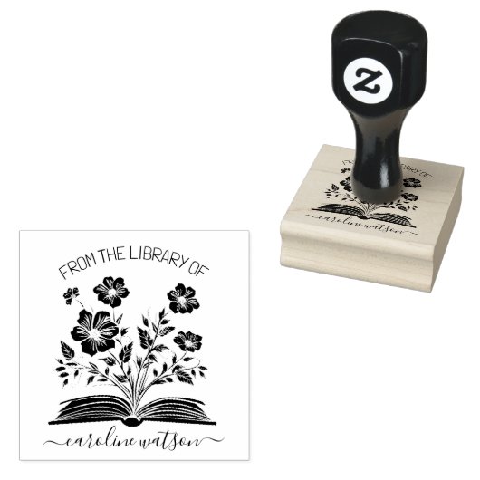 Blumenbuch aus der Bibliothek der Briefmarke Rubbe Gummistempel (Stempel)