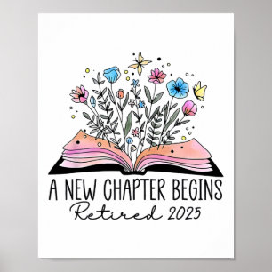 Blumenbuch Ein neues Kapitel beginnt Ruhestand Ruh Poster