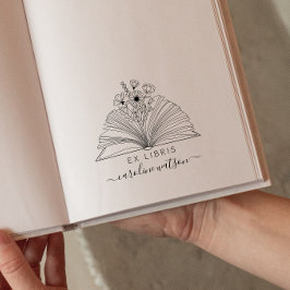 Blumenbuch Ex libris Gummi Briefmarke Gummistempel