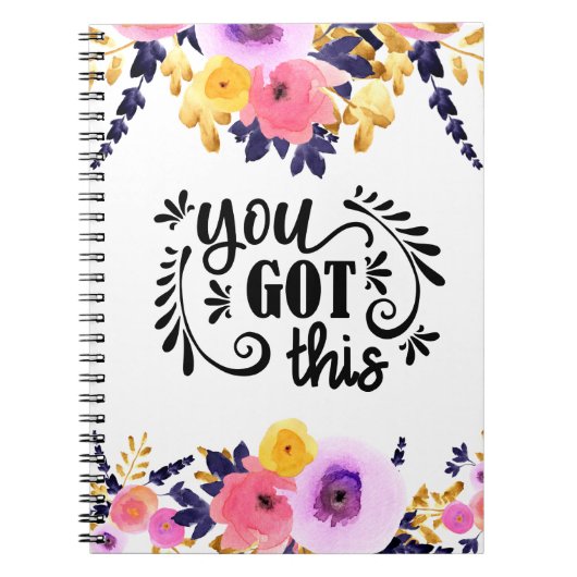 Blumenbuch "You Got This" Notizblock (Vorderseite)