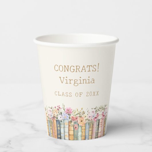 Blumenbücher-Abschluss Pappbecher (Rückseite)