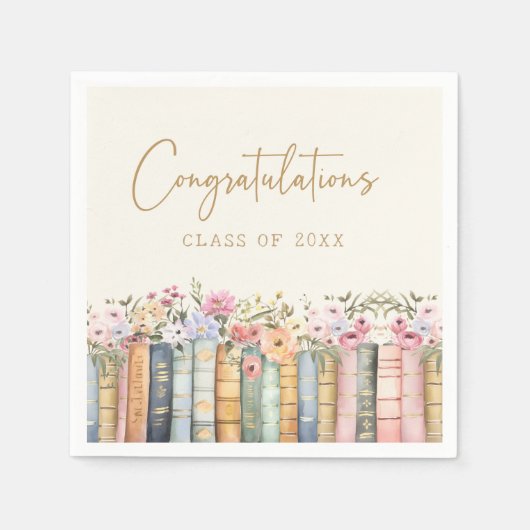 Blumenbücher-Abschluss Serviette (Vorderseite)