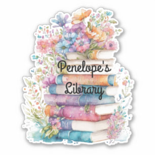 Blumenbücher Bibliothek, kundenspezifisch geschnit Aufkleber