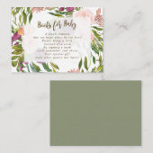 Blumenbücher für Babyausweise im Grünen Begleitkarte (Vorne/Hinten)