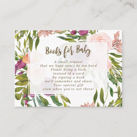 Blumenbücher für Babyausweise im Grünen Begleitkarte (Vorderseite)