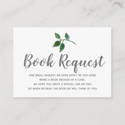 Blumenbücher für Babybuchkarten Begleitkarte (Vorderseite)