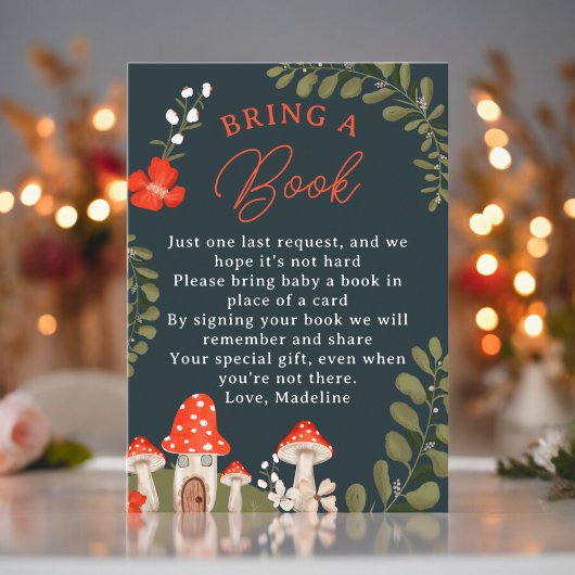 Blumenbücher für Babydusche aus Holz Begleitkarte