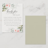 Blumenbücher für Babydusche Begleitkarte (Vorne/Hinten)