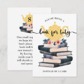 Blumenbücher für Vintages Baby-Gelb-Tee-Party Begleitkarte (Vorne/Hinten)