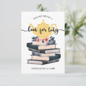 Blumenbücher für Vintages Baby-Gelb-Tee-Party Begleitkarte (Stehend Vorderseite)