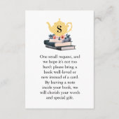 Blumenbücher für Vintages Baby-Gelb-Tee-Party Begleitkarte (Rückseite)