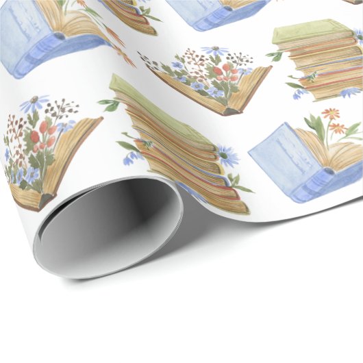 Blumenbücher Geschenkpapier (Rolleneckpunkt)