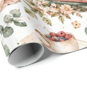 Blumenbücher und Brunch Literarisches Geschenkpapi Geschenkpapier (Rolleneckpunkt)