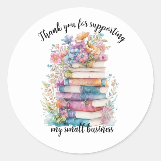 Blumenbücher Vielen Dank für Ihre Unterstützung fü Runder Aufkleber (Vorderseite)