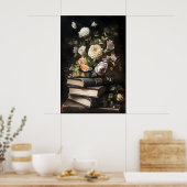 Blumenbücher Vintage Poster, Dark Academia Poster (Küche)